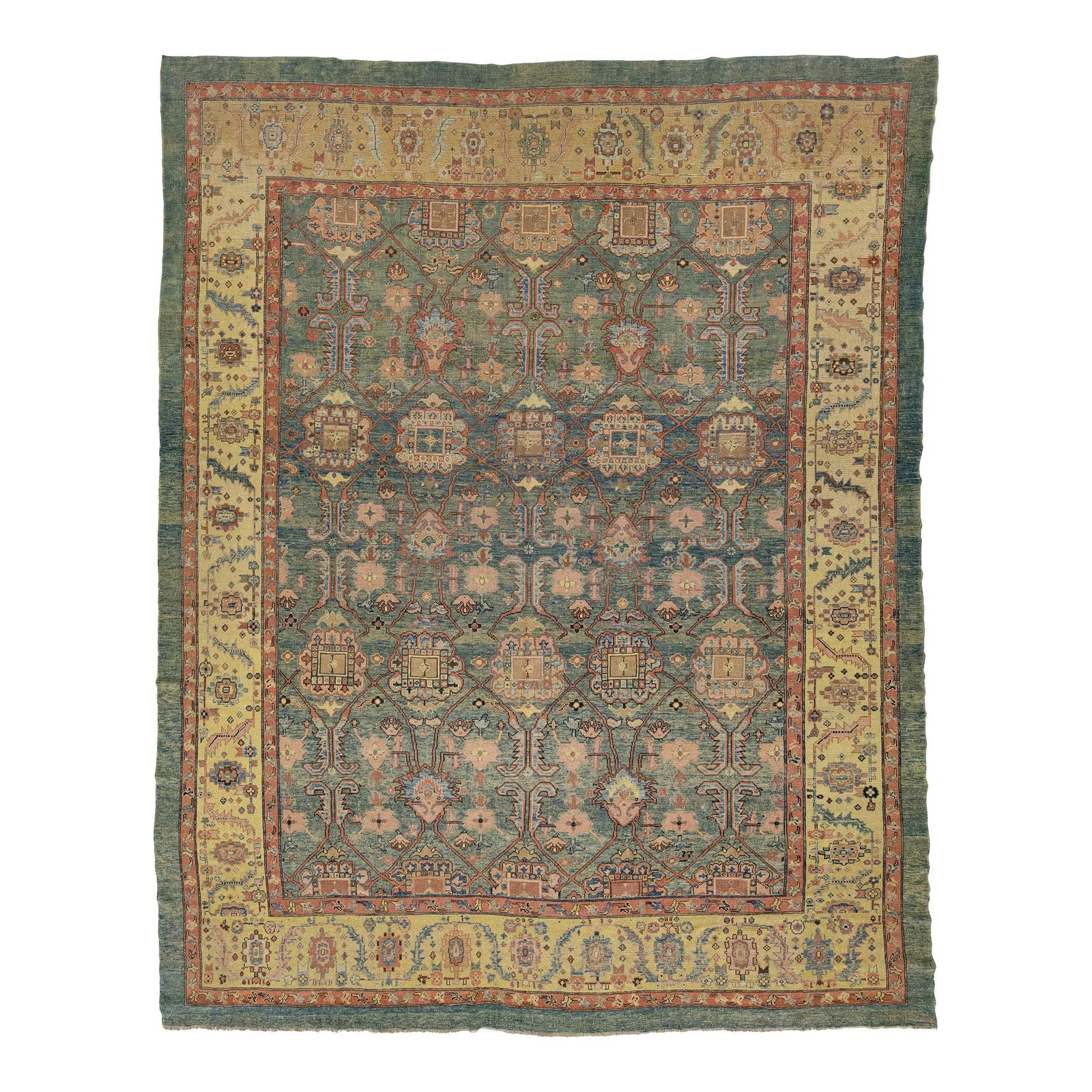 Unique Blue Floral Bakshaish Handmade Wool Rug 11' x 14'1' (1 of 10)