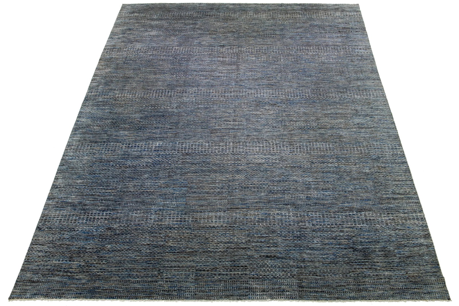 Handmade Wool Rug Gray Blue Geometric Design 16'3 x 24'10 - 2