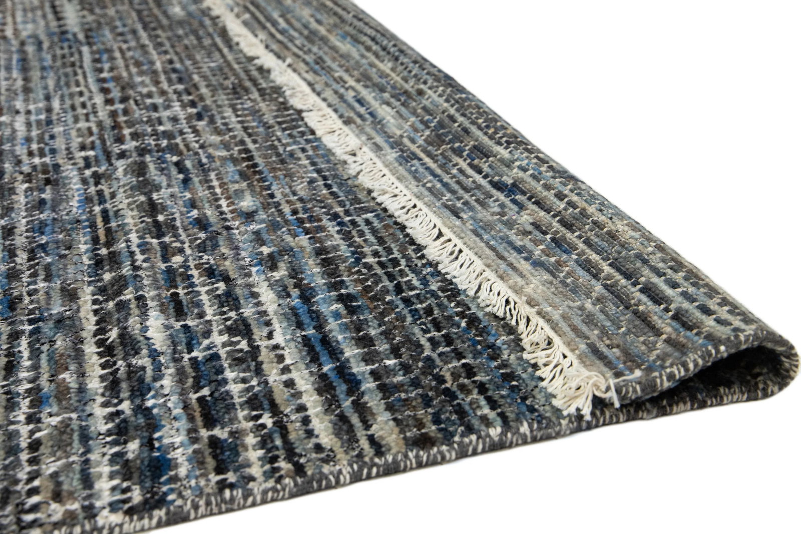 Handmade Wool Rug Gray Blue Geometric Design 16'3 x 24'10 - 3