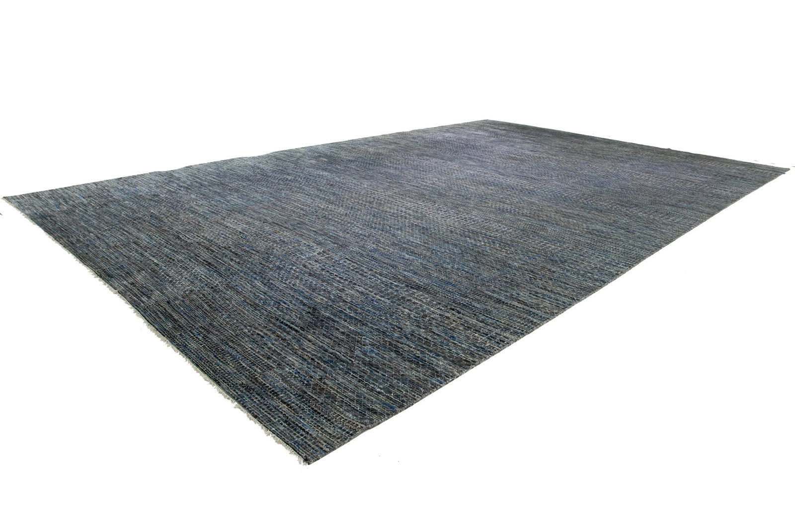 Handmade Wool Rug Gray Blue Geometric Design 16'3 x 24'10 - 4