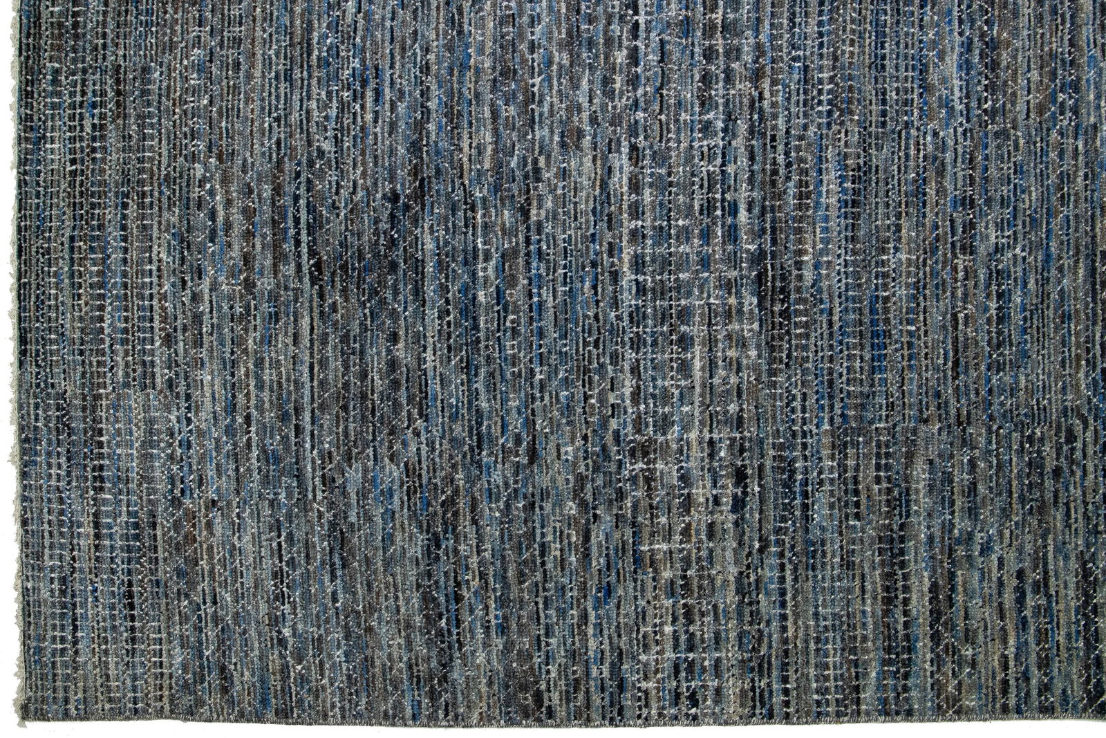 Handmade Wool Rug Gray Blue Geometric Design 16'3 x 24'10 - 5