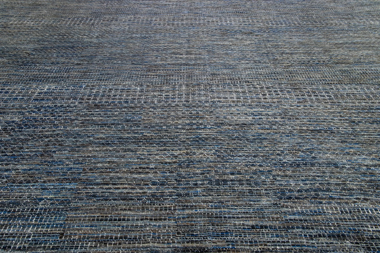 Handmade Wool Rug Gray Blue Geometric Design 16'3 x 24'10 - 6