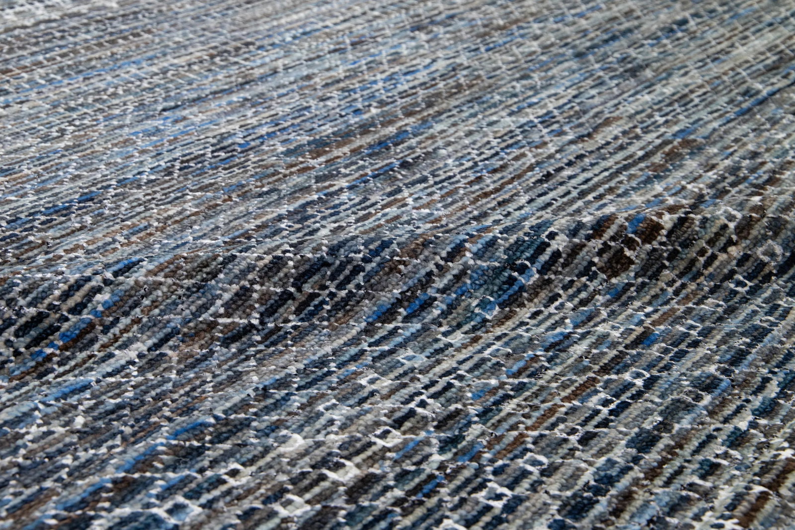 Handmade Wool Rug Gray Blue Geometric Design 16'3 x 24'10 - 9