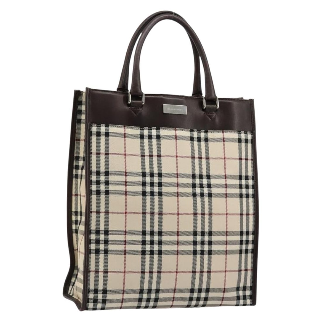 Burberry Nova Check beige silver canvas handbag (1 of 18)