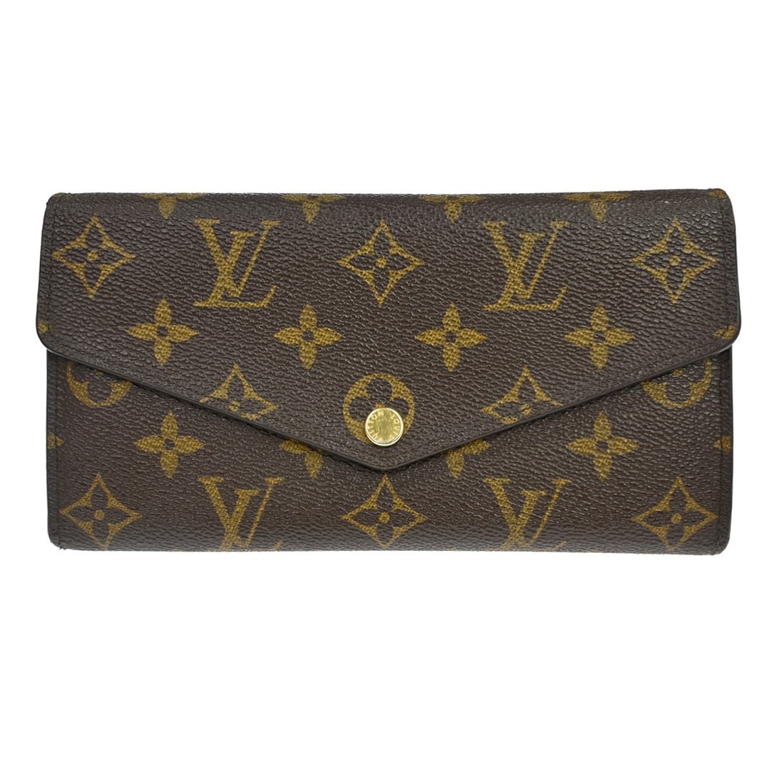 Louis Vuitton Sarah Monogram Canvas Folding Wallet Brown: Louis Vuitton Sarah Monogram Canvas Folding Wallet Brown Vintage Louis Vuitton Sarah wallet in brown Monogram canvas and leather with a folding design and logo accents. The interior includes multiple 