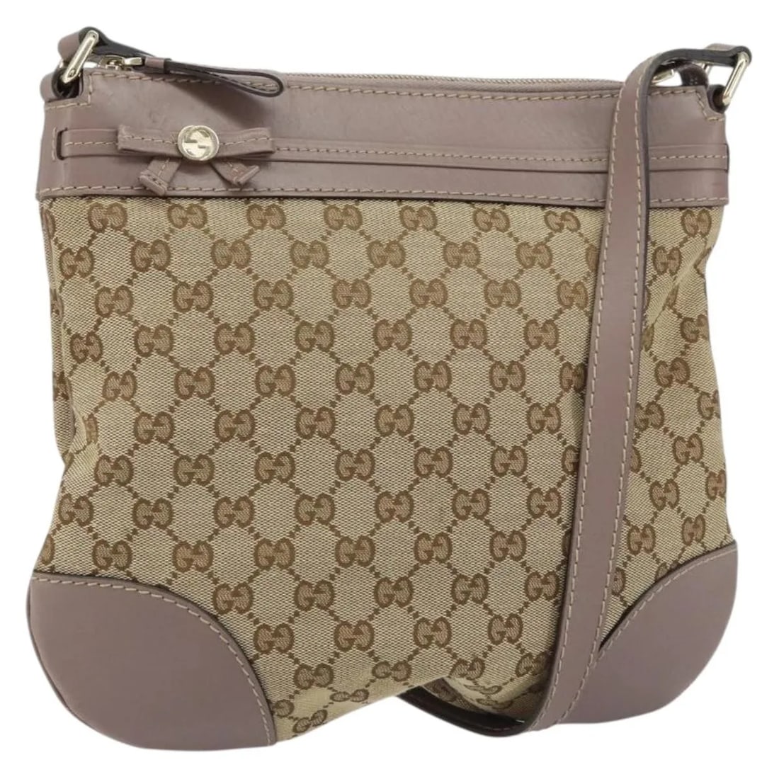 Mayfair GG Canvas and Leather Messenger Bag by Gucci: Mayfair GG Canvas and Leather Messenger Bag by Gucci This Gucci Mayfair Messenger Bag for women features beige GG canvas with leather accents. It measures 31cm x 28cm x 1cm and is crafted in Italy. Th