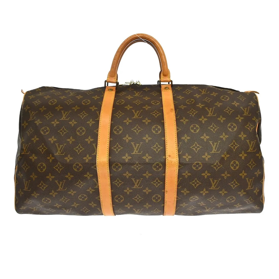 Louis Vuitton Keepall Brown Monogram Canvas Travel Bag: Louis Vuitton Keepall Brown Monogram Canvas Travel Bag Louis Vuitton Keepall in brown monogram canvas. This unisex bag is made in France and remains in good condition with visible wear from use, inclu
