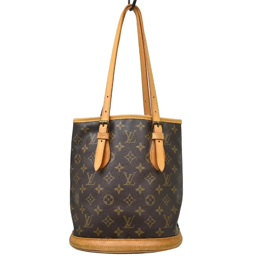 Louis Vuitton Petit Bucket Shoulder Bag Monogram Canvas Brown: Louis Vuitton Petit Bucket Shoulder Bag Monogram Canvas Brown Louis Vuitton Petit Bucket in brown monogram canvas. This shoulder bag is made in France and remains in good condition with visible wear f