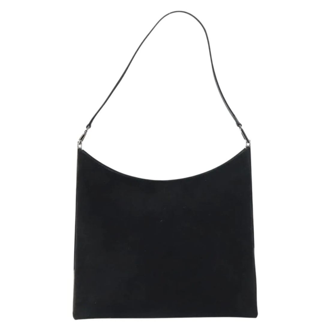 Black Suede Shoulder Bag Salvatore Ferragamo Vintage: Black Suede Shoulder Bag Salvatore Ferragamo Vintage This vintage Salvatore Ferragamo shoulder bag for women features a black suede exterior. The pre-owned bag shows signs of wear including loss of sh