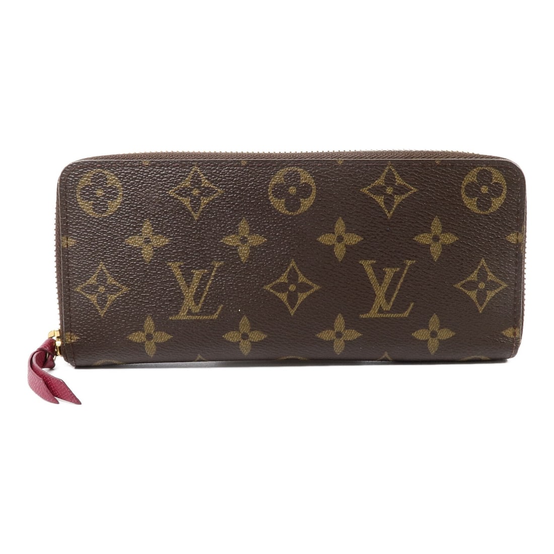 Louis Vuitton Clemence Monogram Brown Long Wallet GHW: Louis Vuitton Clemence Monogram Brown Long Wallet GHW This Louis Vuitton Clemence wallet features the iconic monogram pattern in brown on durable PVC coated canvas. Designed as an around long wallet, 