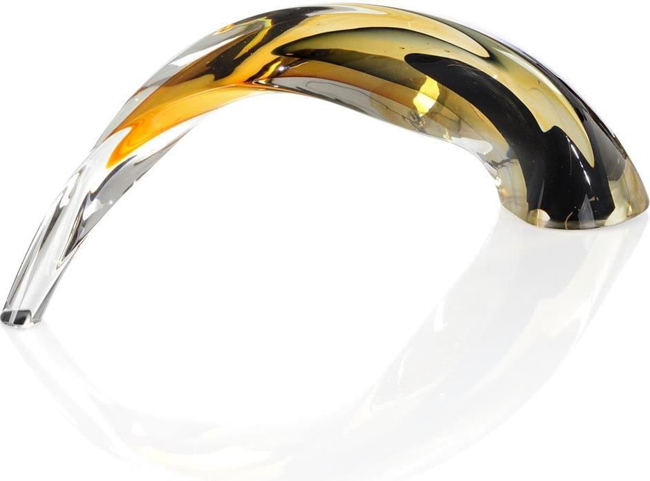 John-Richard Hand-Blown Black Amber Glass Sculpture Arch 6.75H 18.50W 4.25D (1 of 1)