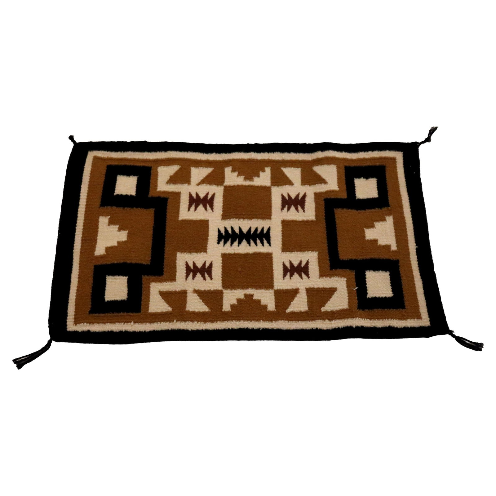 c1930 Navajo Attributed Wool Southwest Mat 25 5/8 x 17 1/2 (1 of 9)