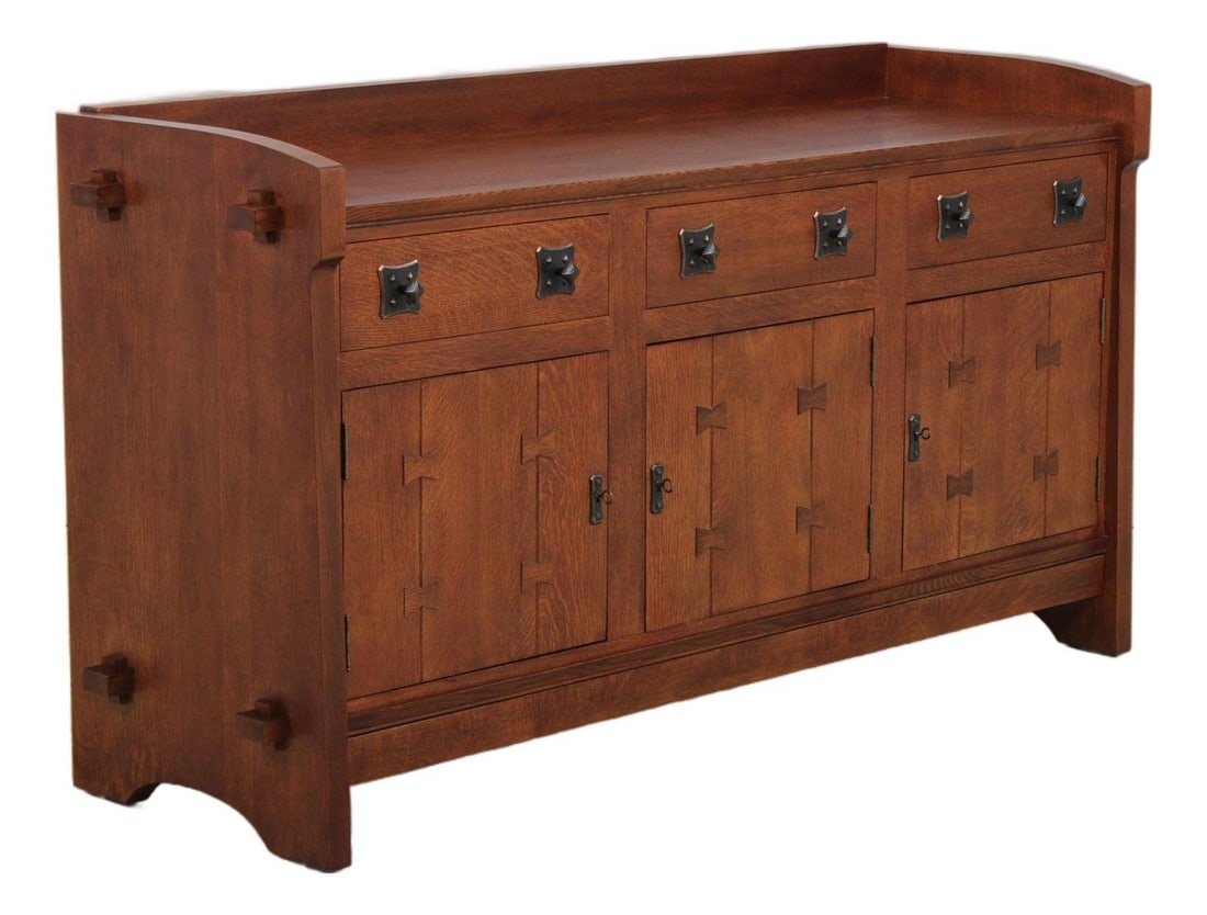 Oak buffet server in Gustav Stickley Arts and Crafts style 73w x 23d x 39.5h (1 of 10)