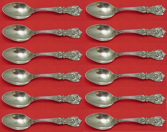 Reed & Barton Francis I Sterling Silver Demitasse Spoon Set of 12: Reed & Barton Francis I Sterling Silver Demitasse Spoon Set of 12 Enhance your dining experience with this exquisite set of 12 demitasse spoons from the renowned Francis I pattern by Reed & Barton. Cr
