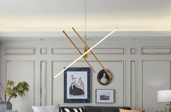 Sonya Gold 3-Light LED Pendant Chandelier 43.5 Inch Adjustable: Sonya Gold 3-Light LED Pendant Chandelier 43.5 Inch Adjustable This modern LED chandelier from the Sonya Collection features a striking gold finish and a contemporary design, perfect for enhancing din