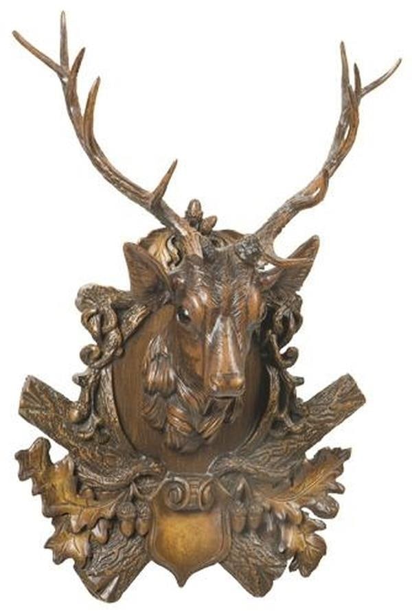 Rustic Lodge Style Hand-Carved Stag Wall Plaque 19H 12W 7.5D (1 of 1)