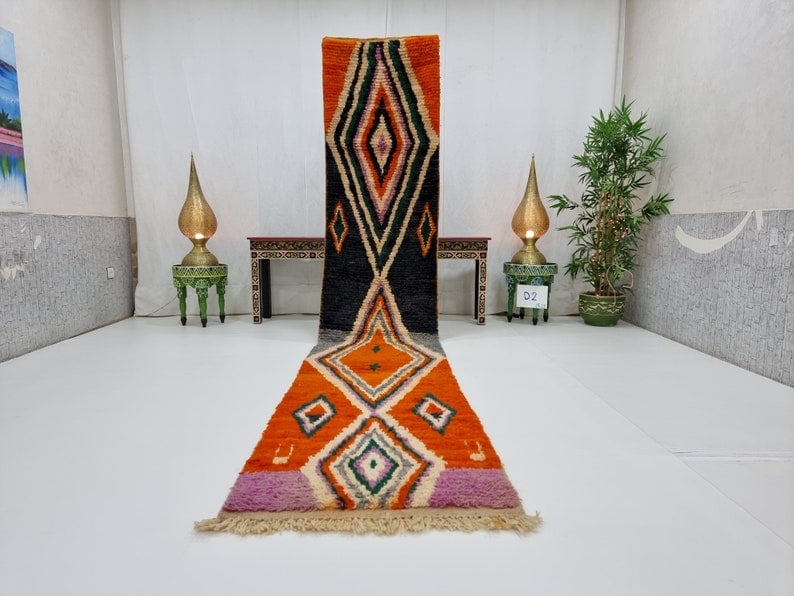 Authentic Handmade Moroccan Berber Runner Rug 2 x 13 Feet: Authentic Handmade Moroccan Berber Runner Rug 2 x 13 Feet Discover the beauty of this Stunning Authentic Handmade Moroccan Berber Runner Rug, meticulously handwoven by local Berber women weavers in th