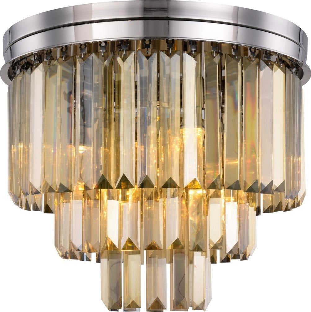 Elegant Lighting Sydney Flush-Mount Ceiling Light Royal-Cut Crystal Polished Nickel: Elegant Lighting Sydney Flush-Mount Ceiling Light Royal-Cut Crystal Polished Nickel Introducing the Timeless Sydney Crystal Ceiling Fixture, a stunning blend of modern and traditional styles. This flu