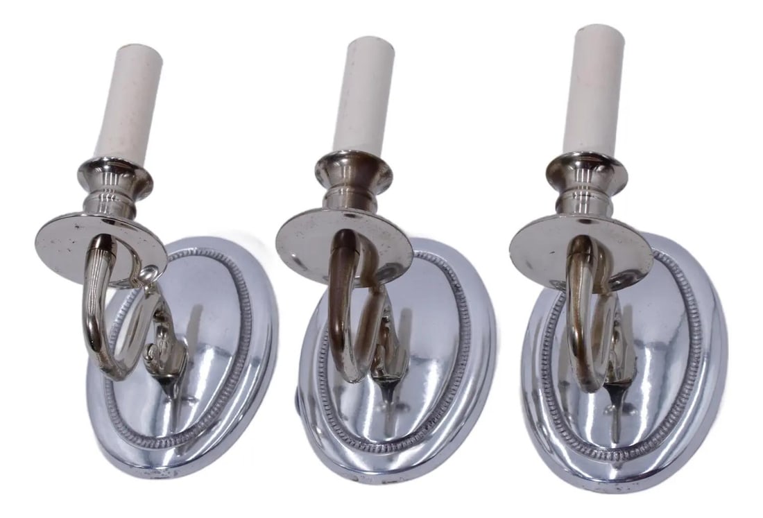 Virginia Metalcrafters Colonial Williamsburg silverplate sconces set of 3 (1 of 10)