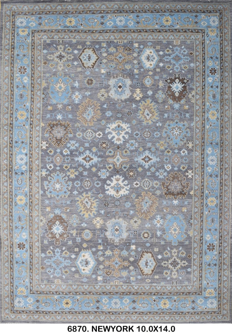 10.1 x 13.10 Gray Handmade Wool Oushak Area Rug (1 of 6)