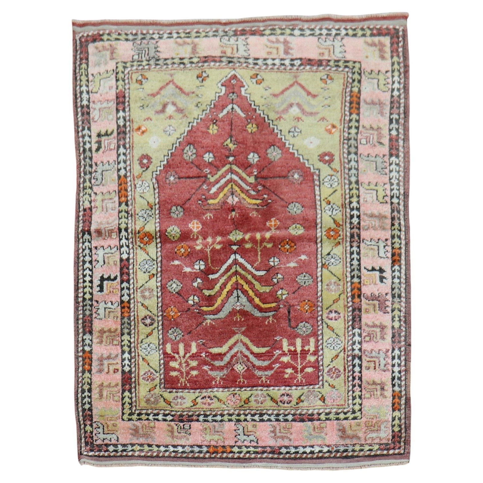 1930s Bergama Wool Hand Knotted Prayer Niche Rug (1 of 11)