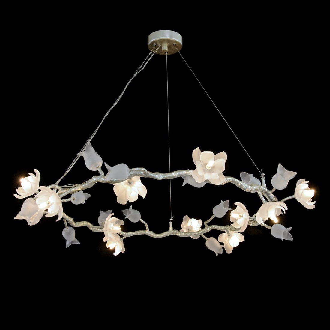 John-Richard Halo Modern LED Chandelier 12-Light Glass Accents: John-Richard Halo Modern LED Chandelier 12-Light Glass Accents Illuminate your space with this stunning Modern LED Chandelier featuring artistic glass accents. Designed in a round shape with a sleek s