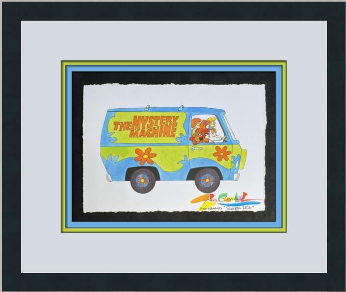 Scooby Doo Mystery Machine Giclee Signed Ron Campbell Custom Framed Art: Scooby Doo Mystery Machine Giclee Signed Ron Campbell Custom Framed Art Own a piece of animation history with this stunning giclee of the Mystery Machine from Scooby Doo, signed by renowned animator R