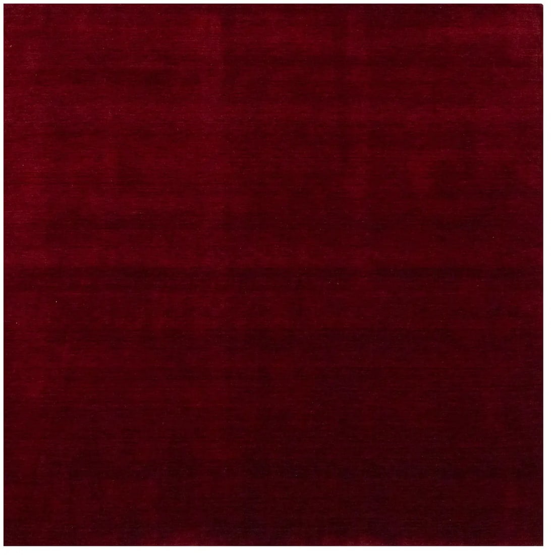 Maroon Red Hand-Loomed Wool Square Rug Modern Design 7'11: Maroon Red Hand-Loomed Wool Square Rug Modern Design 7'11 Enhance your living space with this stunning Maroon Red Solid Design Hand-Loomed Gabbeh Wool Square Rug. Measuring 7'11" x 7'11", this rug is 