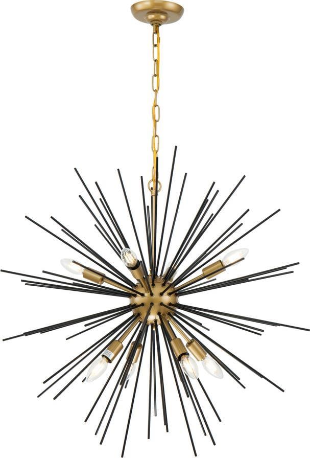 Elegant Lighting Timber Brass Black Pendant Lamp 29H x 30W x 30D UL-Listed: Elegant Lighting Timber Brass Black Pendant Lamp 29H x 30W x 30D UL-Listed Illuminate your space with this elegant Timeless Brass & Black Pendant Light Fixture. This stunning piece features a transiti