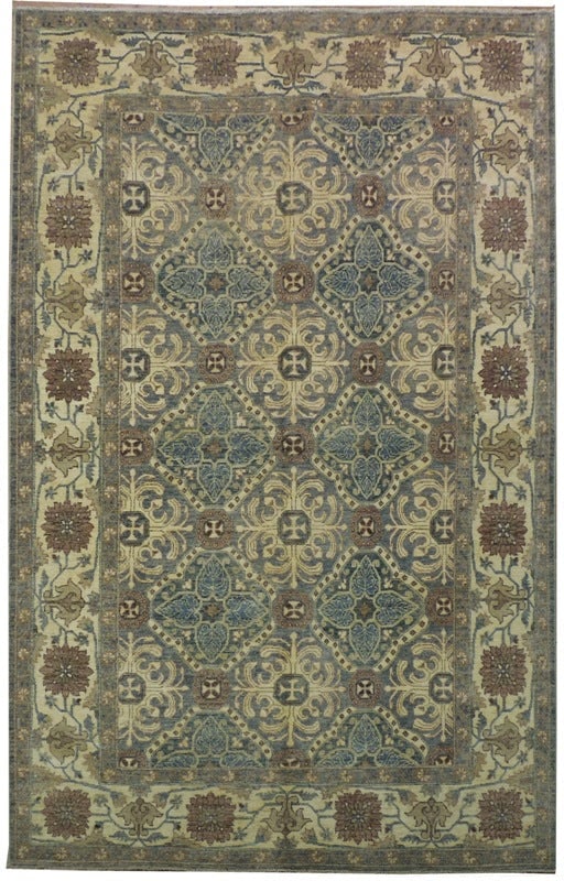 5'9 x 9 Pine Green Handcrafted Chobi Peshawar Rug (1 of 6)