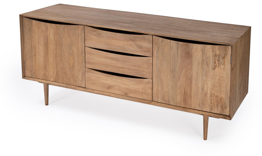 Butler Leonidin Sideboard French Style Natural Mango Wood: Butler Leonidin Sideboard French Style Natural Mango Wood Enhance your home decor with the Butler Leonidin Sideboard, a beautifully crafted piece that combines functionality with French style elegance