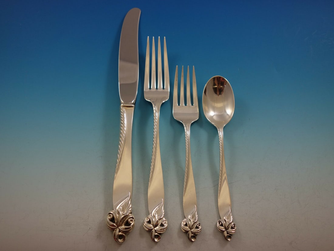 Wallace Orchid Elegance Sterling Silver 4-Piece Place Setting (1 of 5)