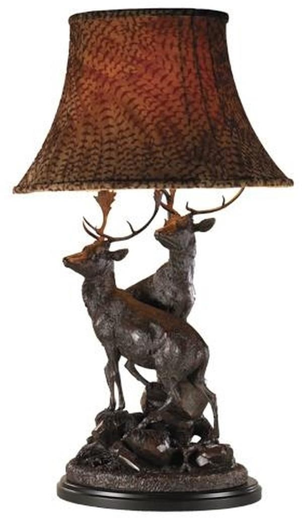 Hand-Cast Rustic Pheasant Feather Table Lamp Lodge Style 36H (1 of 1)