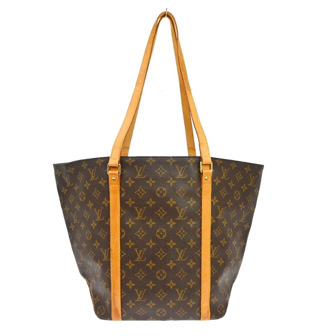 Louis Vuitton Sac Shopping Monogram Shoulder Tote M51108 MB0030: Louis Vuitton Sac Shopping Monogram Shoulder Tote M51108 MB0030 Vintage Louis Vuitton Sac Shopping shoulder tote bag in Monogram canvas with leather trim and double handles. This open-top large bag fe