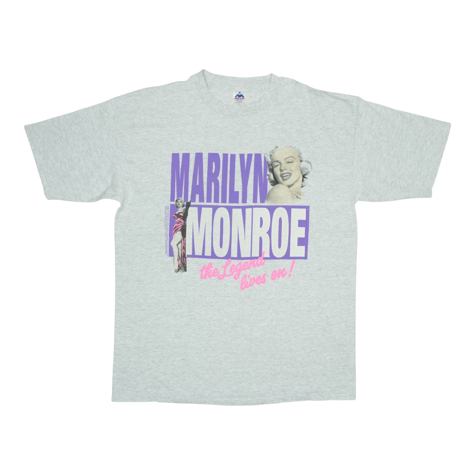 Vintage 1993 Marilyn Monroe The Legend Lives On Grey Cotton Graphic Shirt XXL (1 of 6)