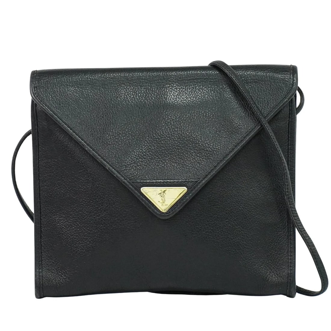 Saint Laurent Vintage black leather shoulder bag: Saint Laurent Vintage black leather shoulder bag This Saint Laurent vintage shoulder bag is crafted from black leather and designed for women. It features a classic silhouette with visible signs of us