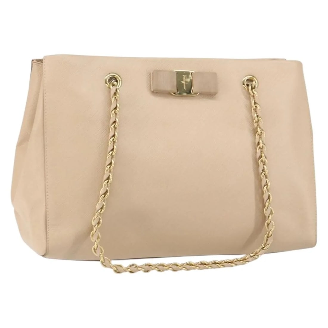 Beige Leather Shoulder Bag Salvatore Ferragamo Vala: Beige Leather Shoulder Bag Salvatore Ferragamo Vala This pre-owned Salvatore Ferragamo Vala shoulder bag for women features beige leather construction with a compact design. It shows typical signs of 