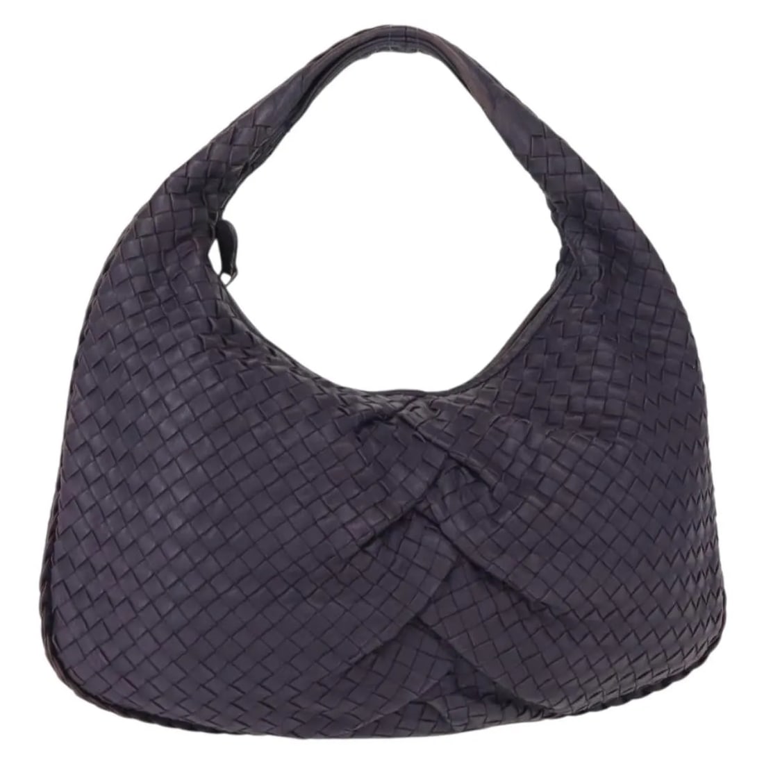 Purple Leather Hobo Bag Bottega Veneta Veneta 40cm: Purple Leather Hobo Bag Bottega Veneta Veneta 40cm This Bottega Veneta Veneta Hobo is a female shoulder bag crafted from purple leather featuring the brand's signature intrecciato pleated design. It o