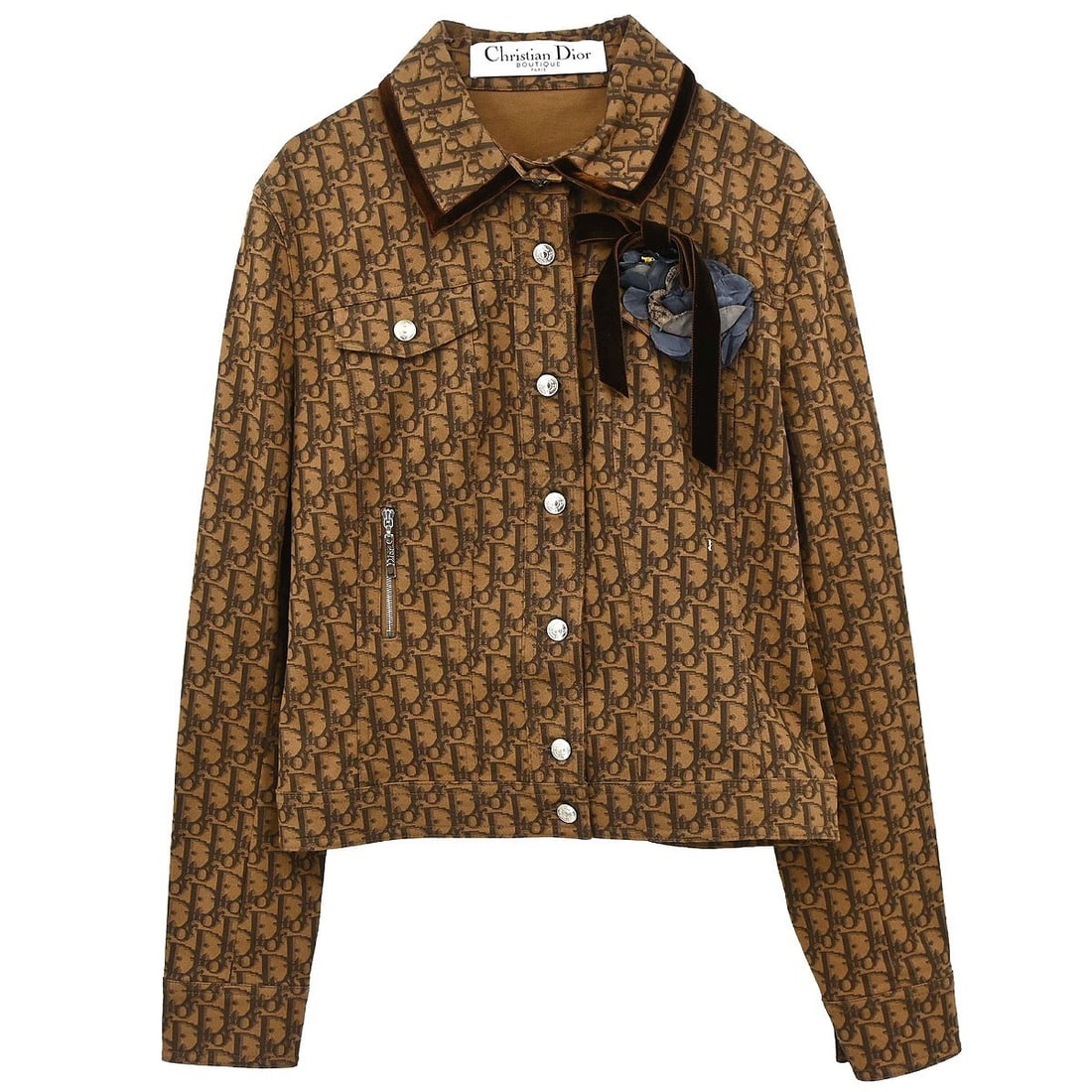 Dior Brown Military Jacket Cotton Logo Accent IT 44: Dior Brown Military Jacket Cotton Logo Accent IT 44 Vintage Christian Dior brown military jacket with logo accents and a structured silhouette. Made in Portugal, this men's jacket is crafted from cott
