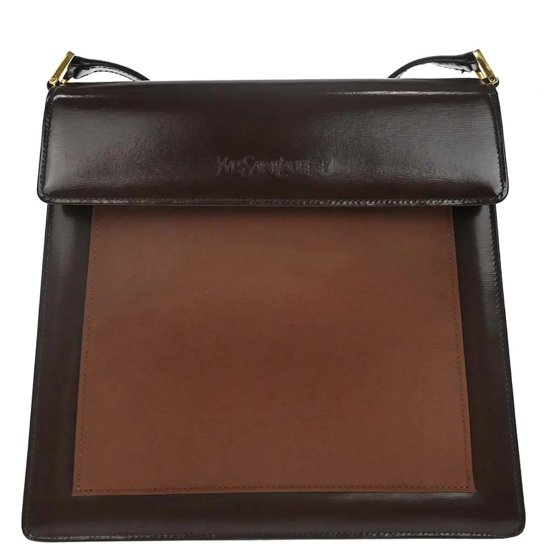 Saint Laurent Vintage Brown Leather Handbag: Saint Laurent Vintage Brown Leather Handbag Vintage Saint Laurent leather bag in brown. Made in France, this women's accessory is presented in good condition with light scuffs and a dent on the exteri