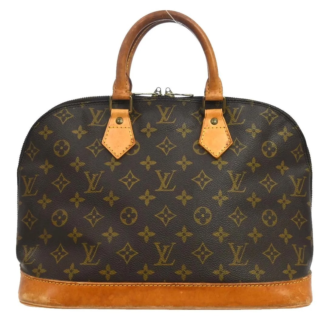 Louis Vuitton Alma handbag in brown monogram canvas: Louis Vuitton Alma handbag in brown monogram canvas Louis Vuitton Alma handbag in brown monogram canvas. This unisex piece is made in France and is presented in fair condition with visible wear. The e