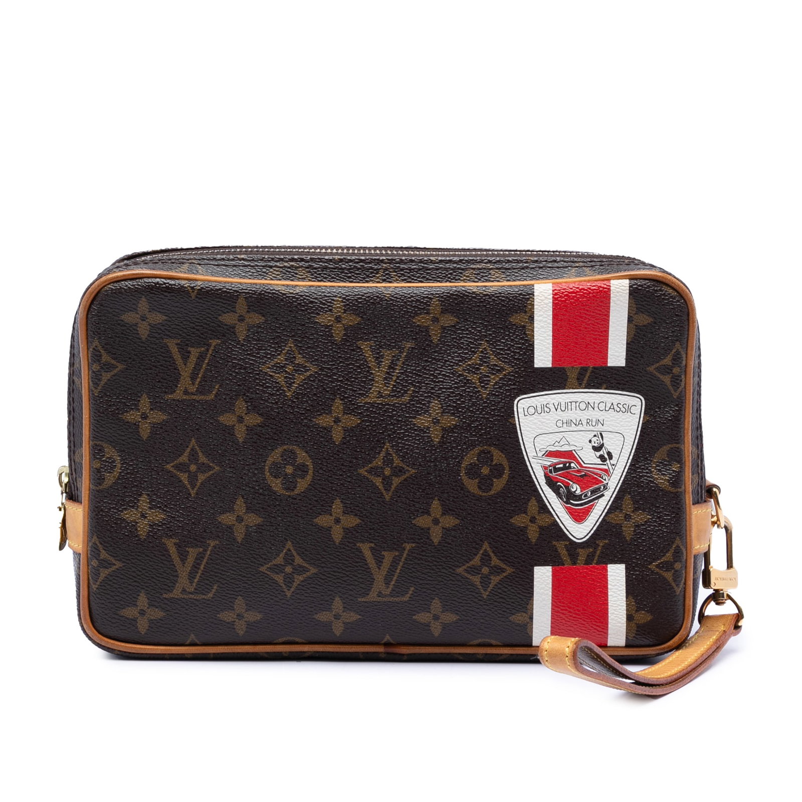 Louis Vuitton monogram canvas Pavel clutch with vachetta handle (1 of 7)
