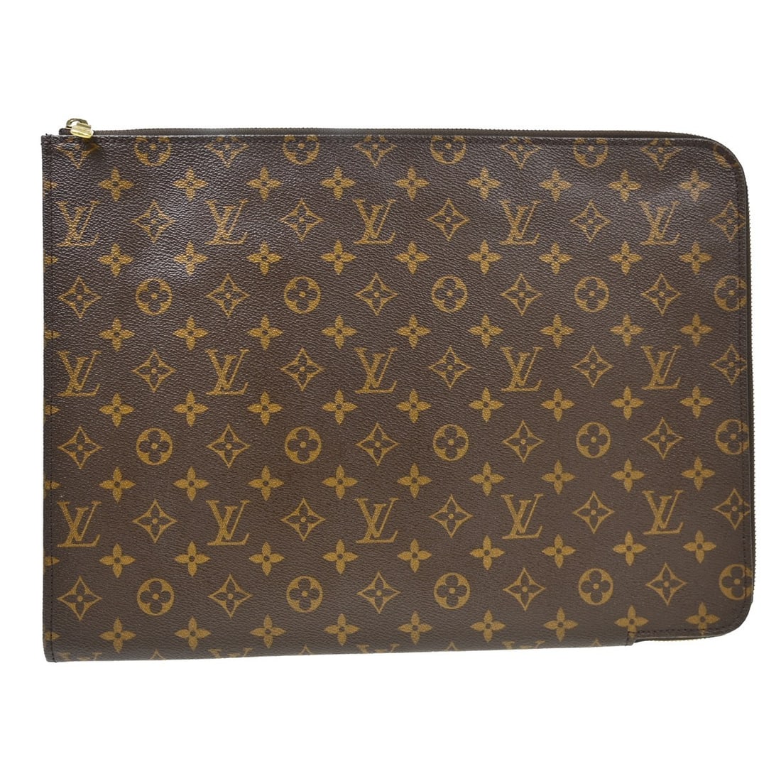 Louis Vuitton Poche Documents 38 Monogram Canvas Briefcase M53456: Louis Vuitton Poche Documents 38 Monogram Canvas Briefcase M53456 Vintage Louis Vuitton Poche Documents 38 business bag in brown Monogram canvas with a zip closure and leather lining. This large brief