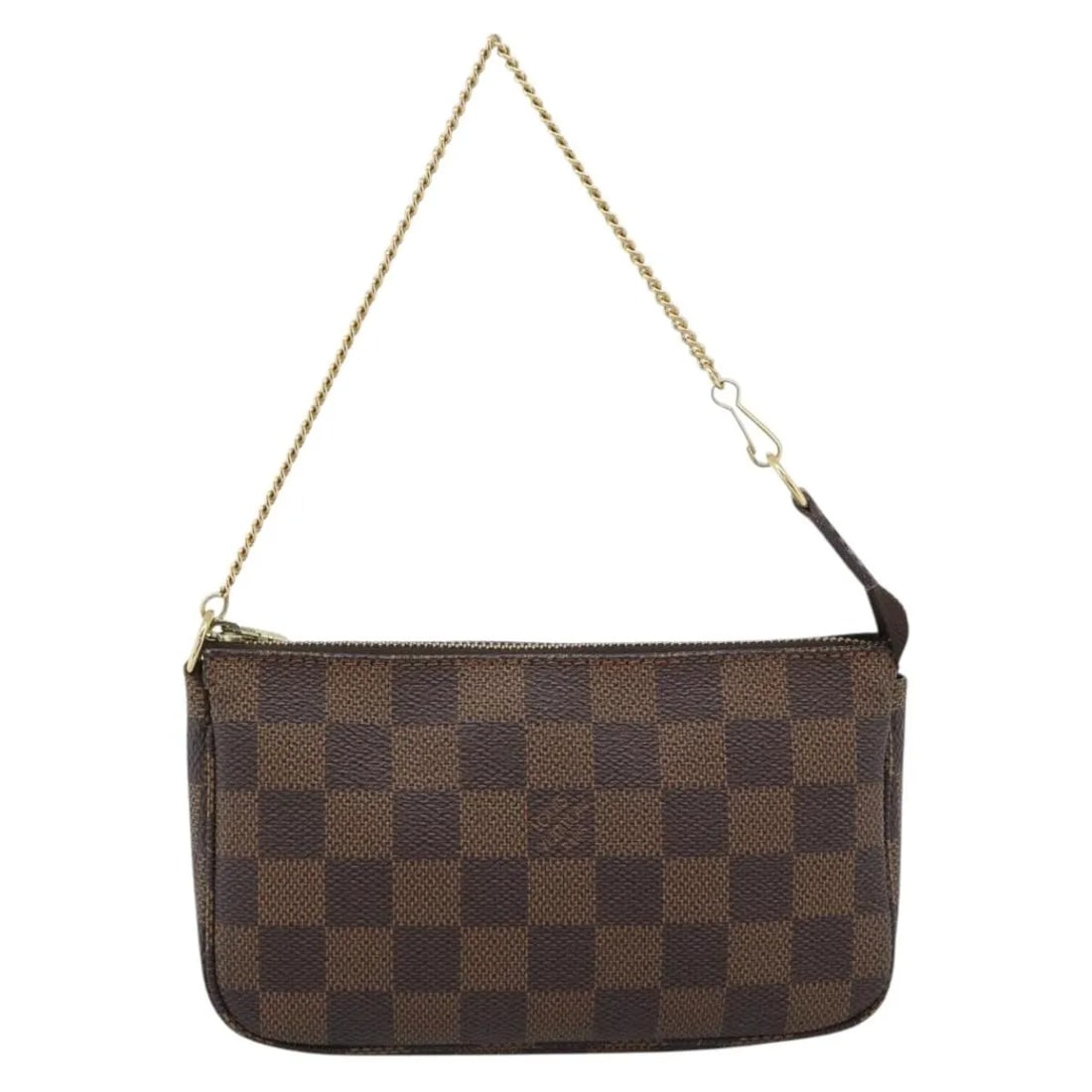 Louis Vuitton Damier Canvas Mini Pochette Accessoires Brown: Louis Vuitton Damier Canvas Mini Pochette Accessoires Brown This Louis Vuitton Mini Pochette Accessoires features the iconic Damier canvas in a classic brown color. Designed for women, it offers a com