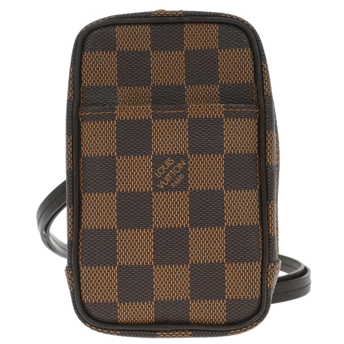 Louis Vuitton Etui Okapi GM Damier Mini Camera Case N61737: Louis Vuitton Etui Okapi GM Damier Mini Camera Case N61737 Louis Vuitton Etui Okapi GM shoulder bag pochette in brown Damier canvas with leather trim. This mini bag features a zip closure, logo accent