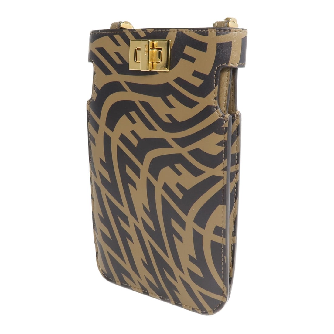 FENDI Vertigo Sarah Coleman Shoulder Bag PVC Coated Canvas: FENDI Vertigo Sarah Coleman Shoulder Bag PVC Coated Canvas This Fendi Sarah Coleman Vertigo Peek-a-Phone bag is crafted from brown PVC coated canvas, offering a stylish and durable design. Made in Ita