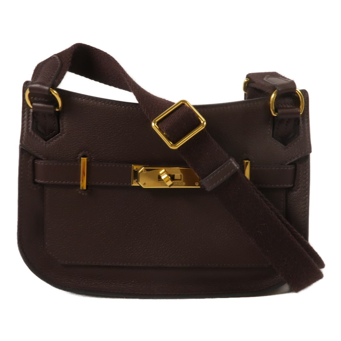 Hermes Mini Jypsiere Evercolor Leather Shoulder Bag GHW Chocolate: Hermes Mini Jypsiere Evercolor Leather Shoulder Bag GHW Chocolate This Hermes Mini Jypsiere shoulder bag is crafted from Evercolor calfskin leather in a rich chocolate brown shade. Designed for women,