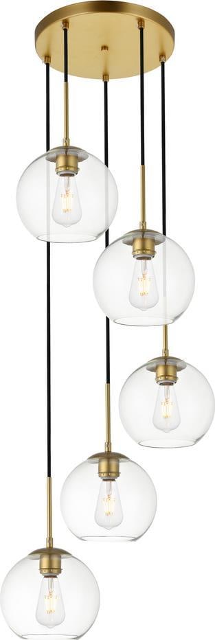 Elegant Baxter Brass Pendant Light Clear Glass UL-Listed Transitional Style (1 of 1)