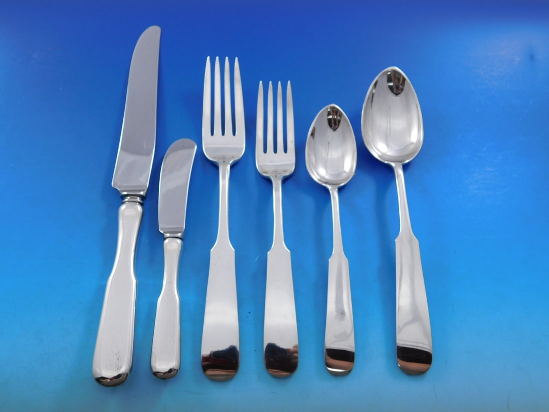 Chino Sterling Silver Flatware Set by George C Erickson 24 pcs: Chino Sterling Silver Flatware Set by George C Erickson 24 pcs Discover the exquisite Chino flatware set by George C. Erickson, a stunning example of Mid-Century Modern design. This 24-piece sterling 