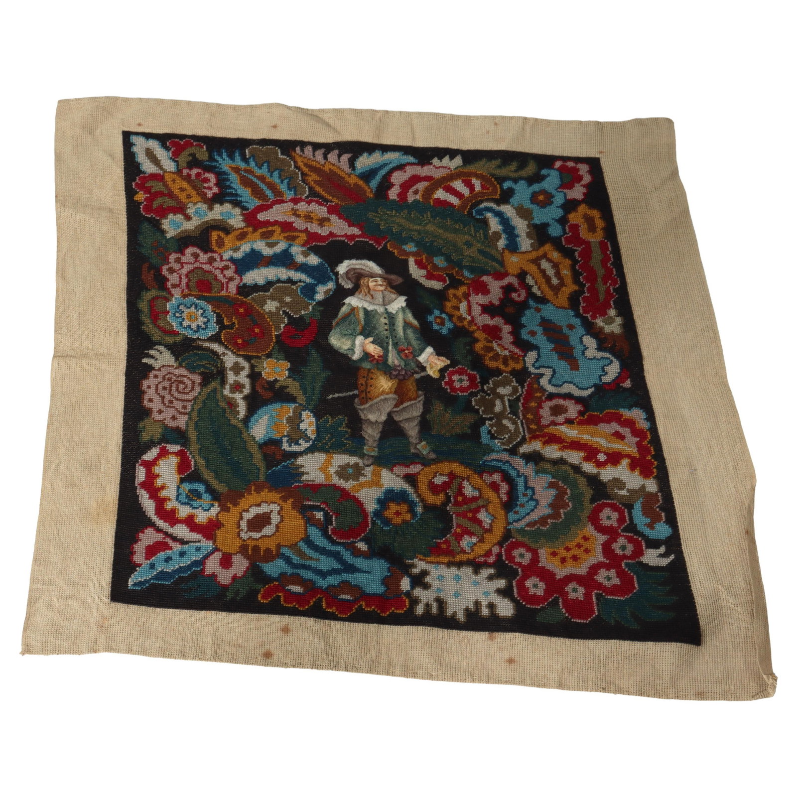 19th Century Needlepoint Tapestry Depicting Louis XIII Scene Textile (1 of 7)